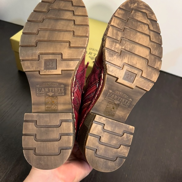 L'Artiste by Spring Step Leather Boots Fallinluv Bordeaux Size EU 38/US 7.5-8 - Picture 13 of 16